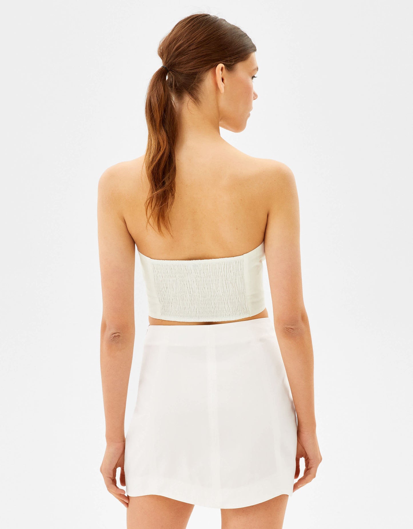 Bershka a line mini skirt in white