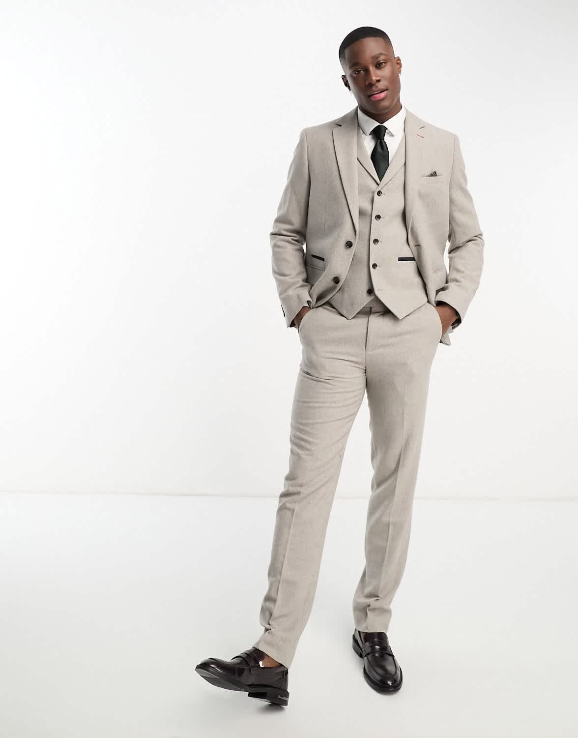 Harry Brown Wedding wool mix slim fit suit jacket in light grey