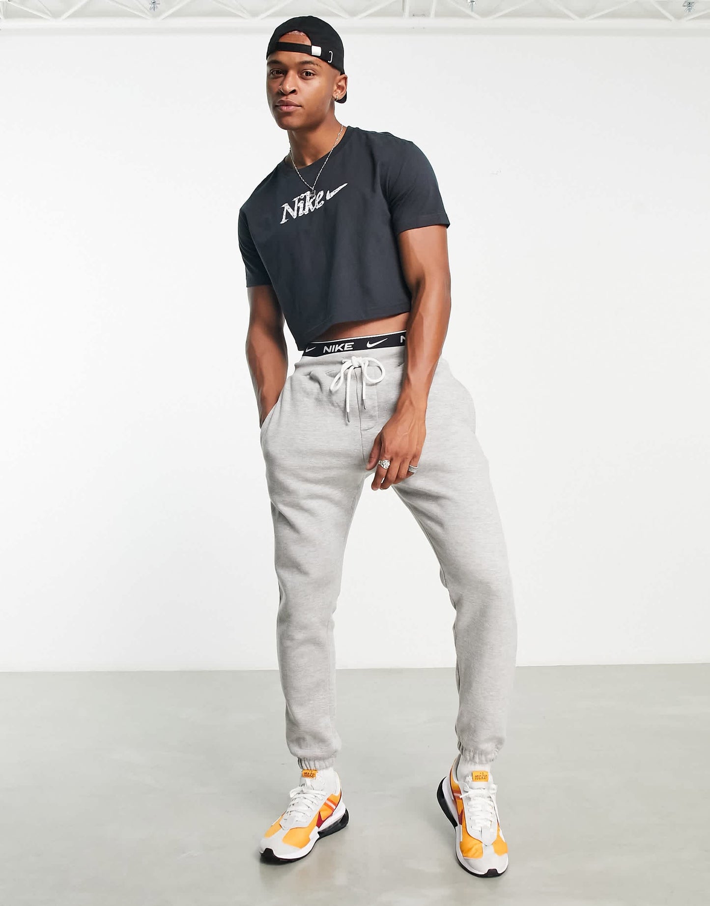Nike Essential cropped t-shirt in black
