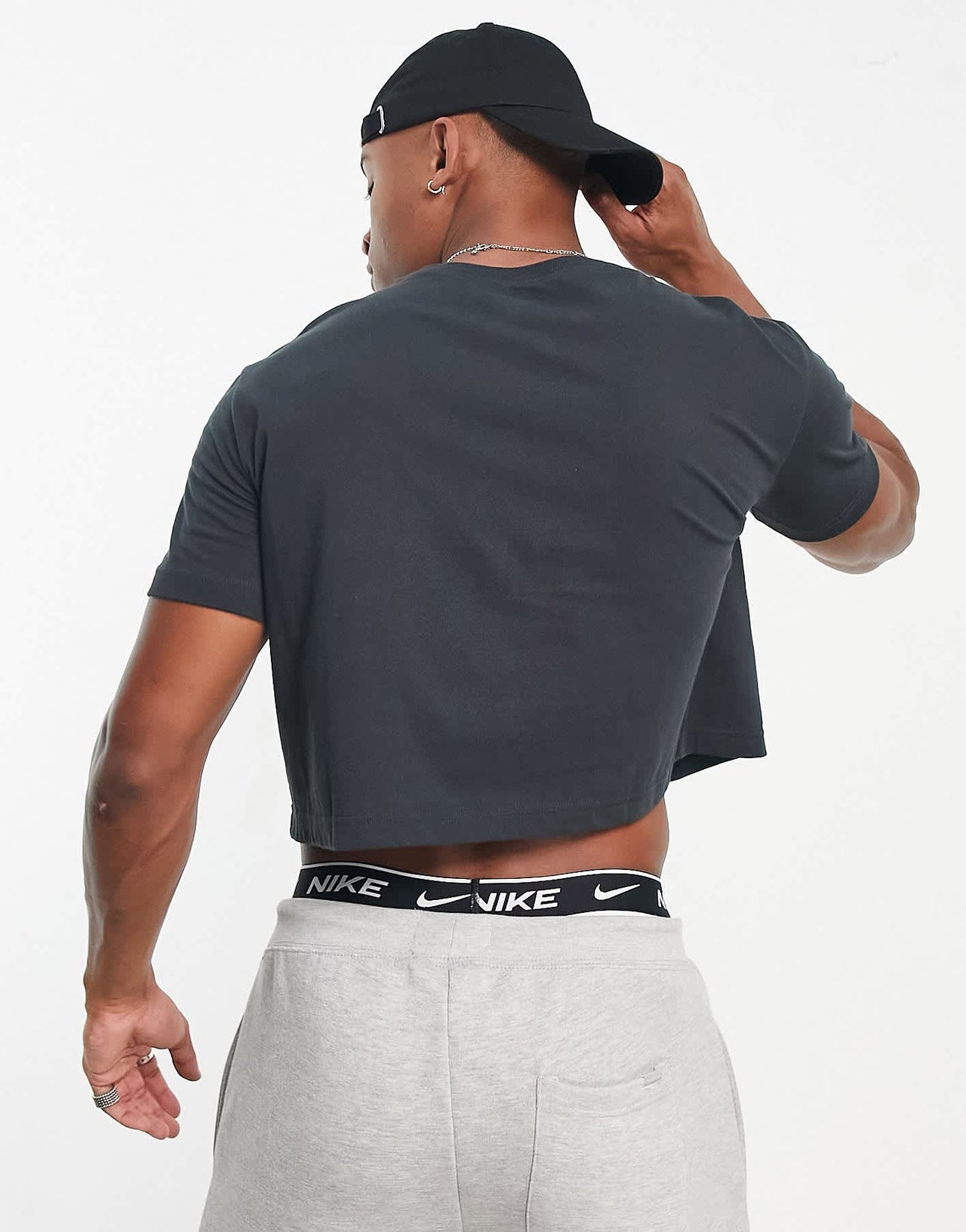 Nike Essential cropped t-shirt in black