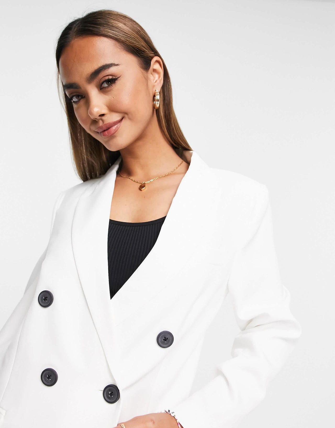 Stradivarius oversized blazer in ecru