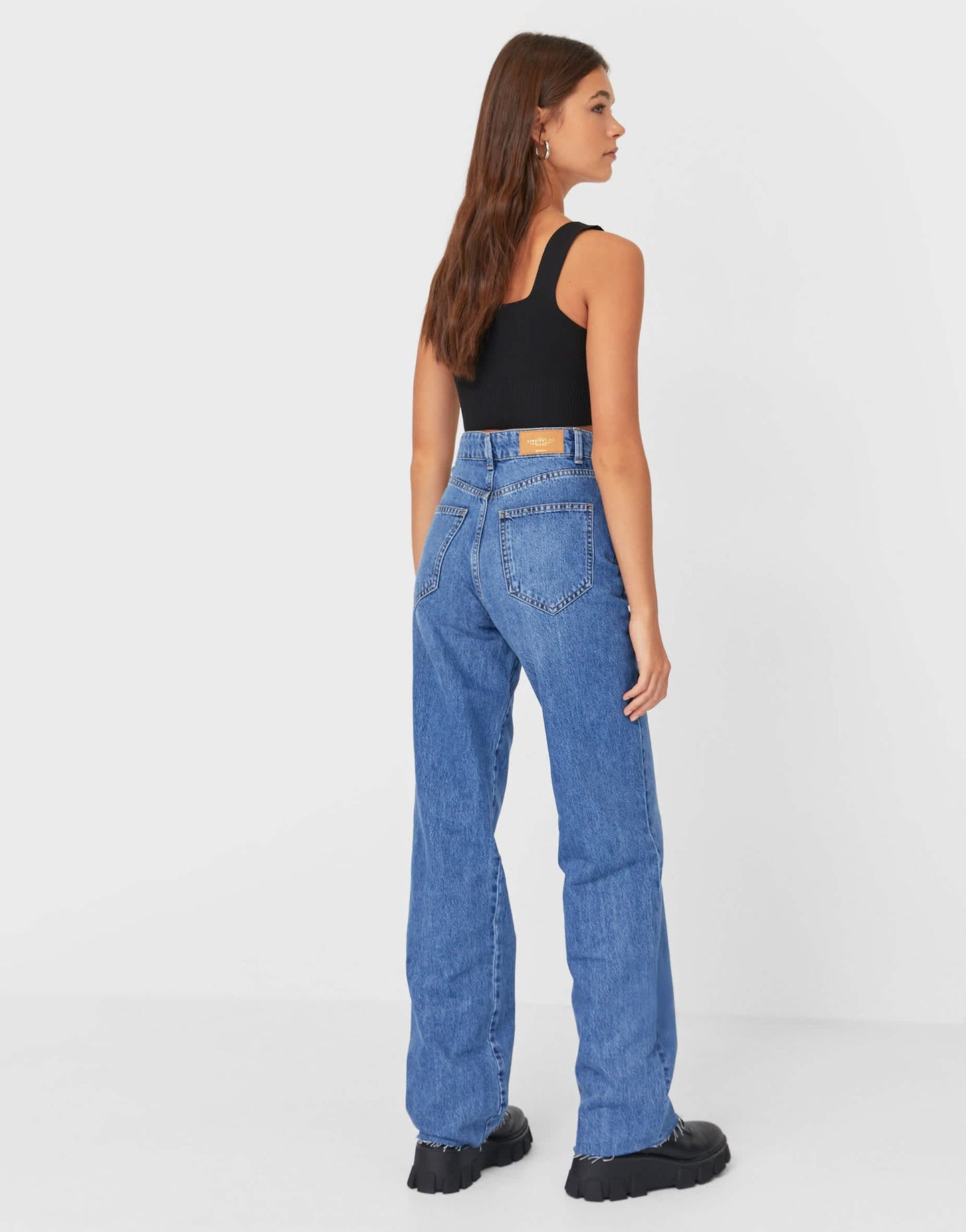 Stradivarius 90s dad jean in medium blue