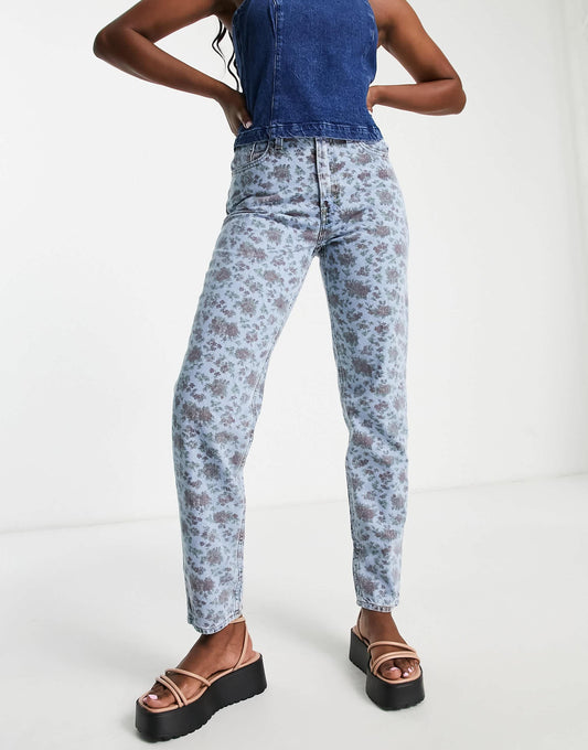Levi's 80's mom jeans in floral print