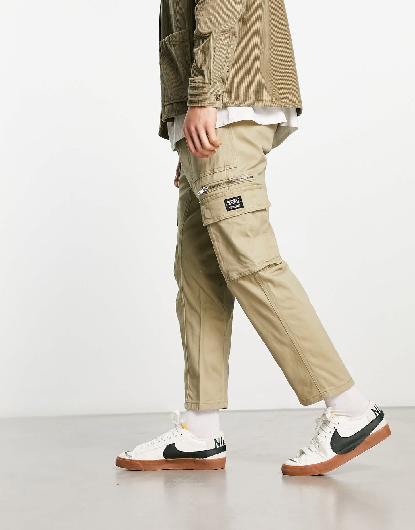 WESC tapered cargos in beige