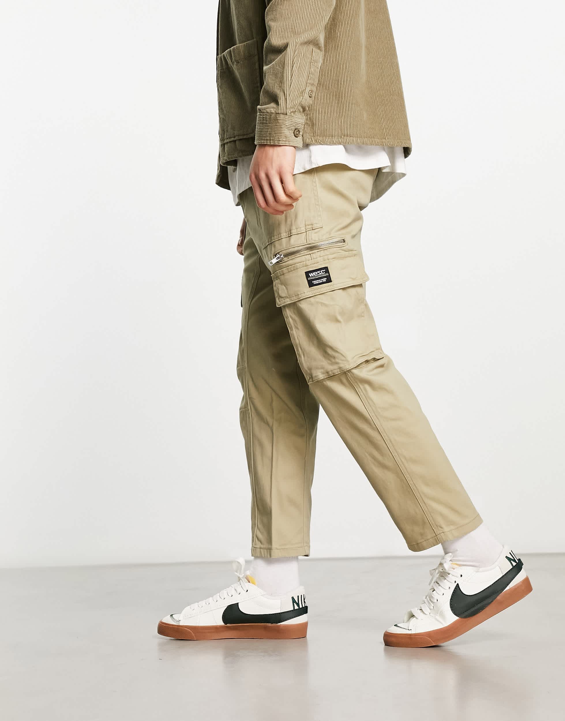 WESC tapered cargos in beige