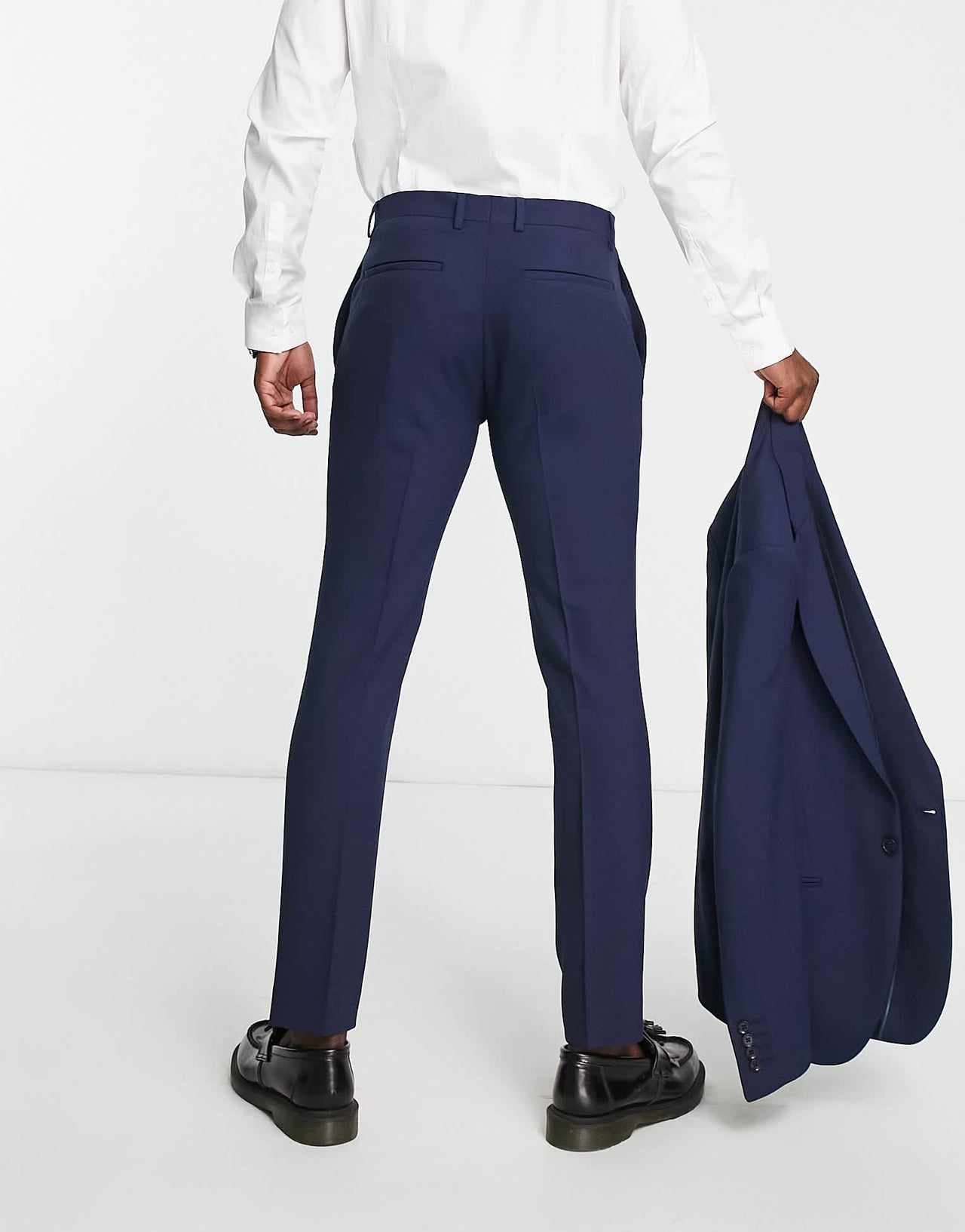 River Island super skinny suit trousers in navy