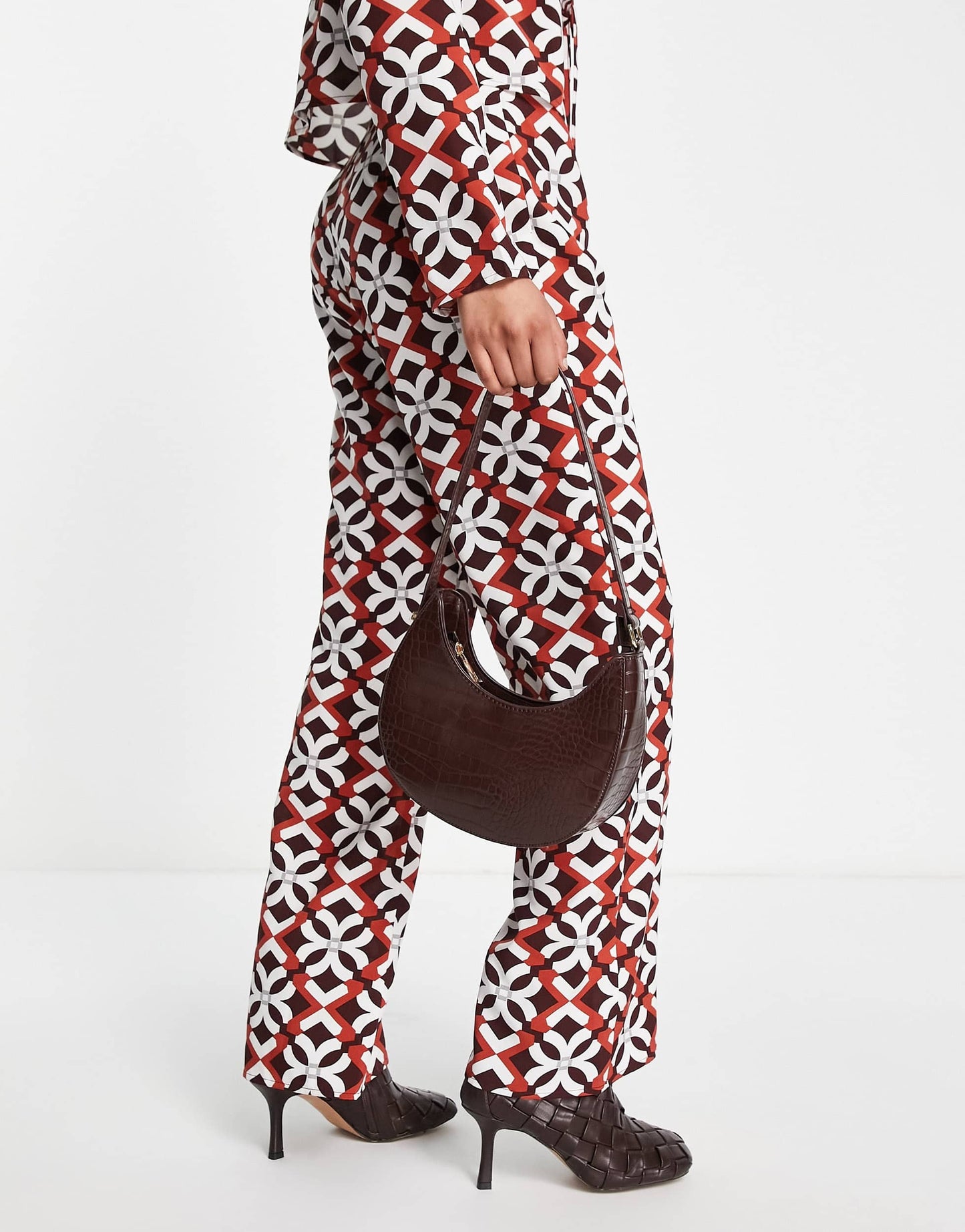 Lola May fit and flare trousers co-ord in floral print