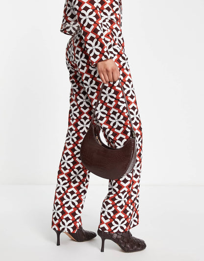 Lola May fit and flare trousers co-ord in floral print