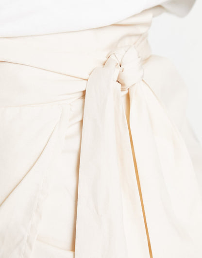 Amy Lynn wrap mini skirt in cream
