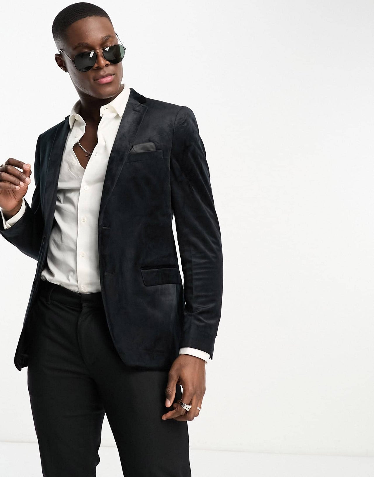 French Connection suit jacket in black velvet