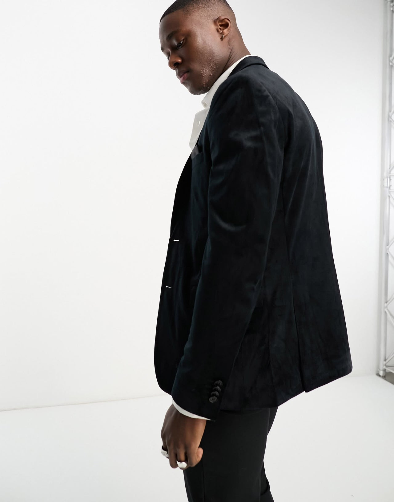 French Connection suit jacket in black velvet