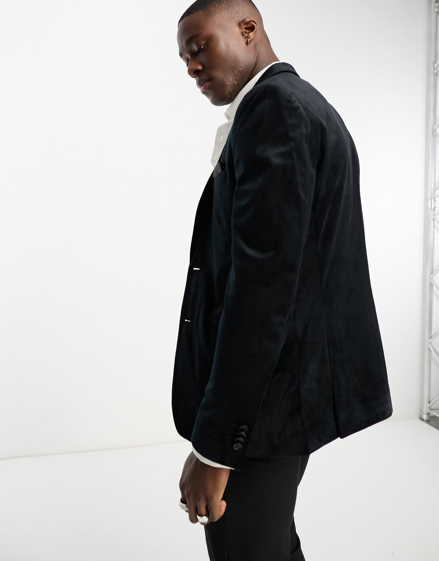 French Connection suit jacket in black velvet