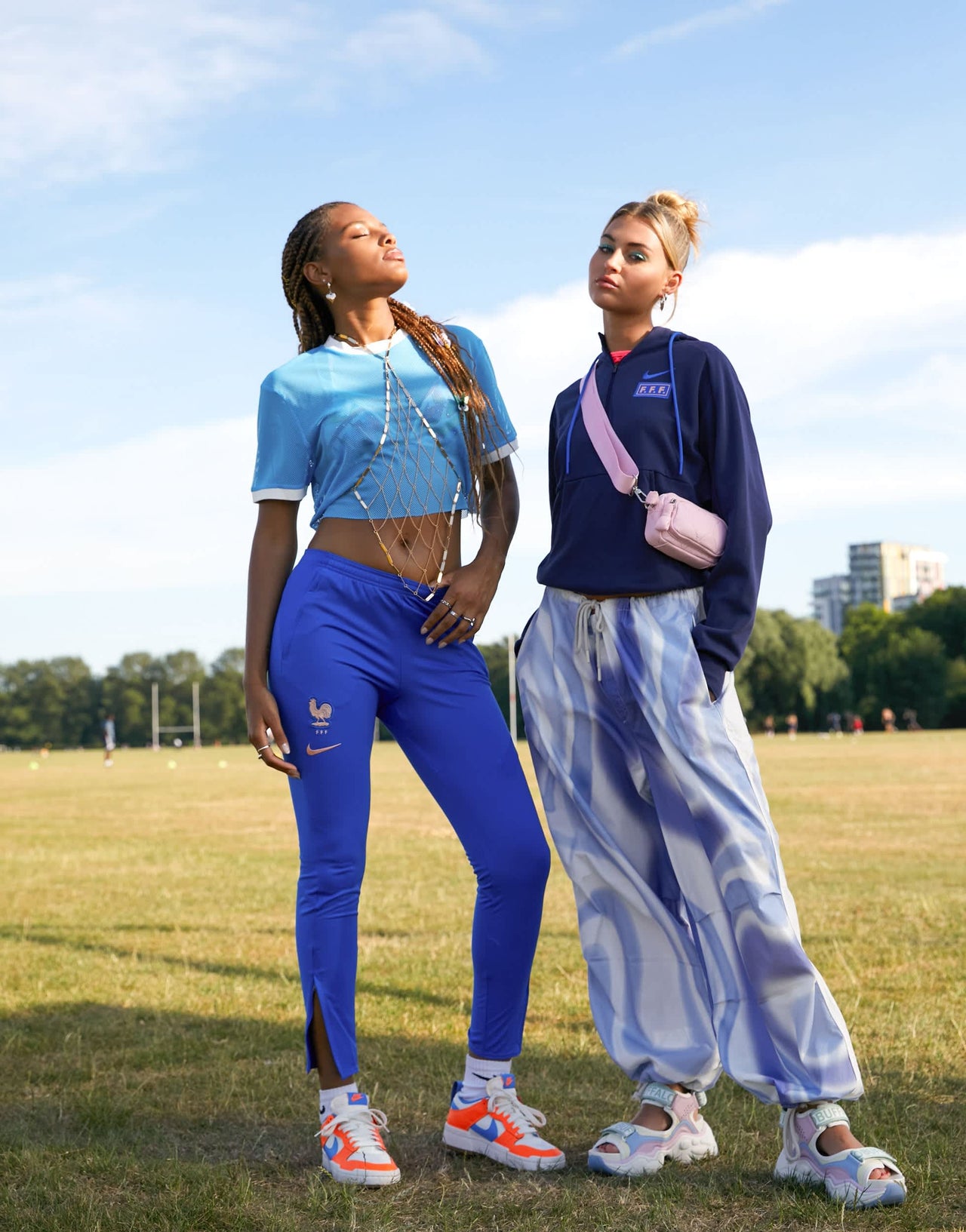 Nike Football France Euro 22 Travel 1/4 zip hoodie in navy