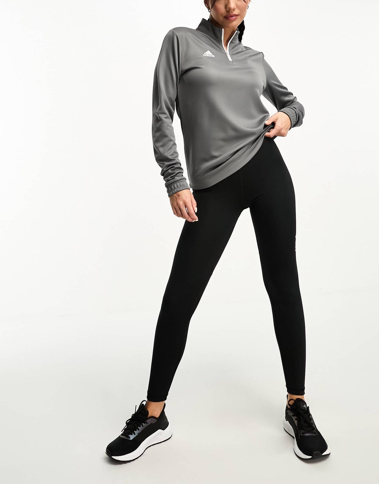 adidas Football Entrada 22 1/4 zip top in grey