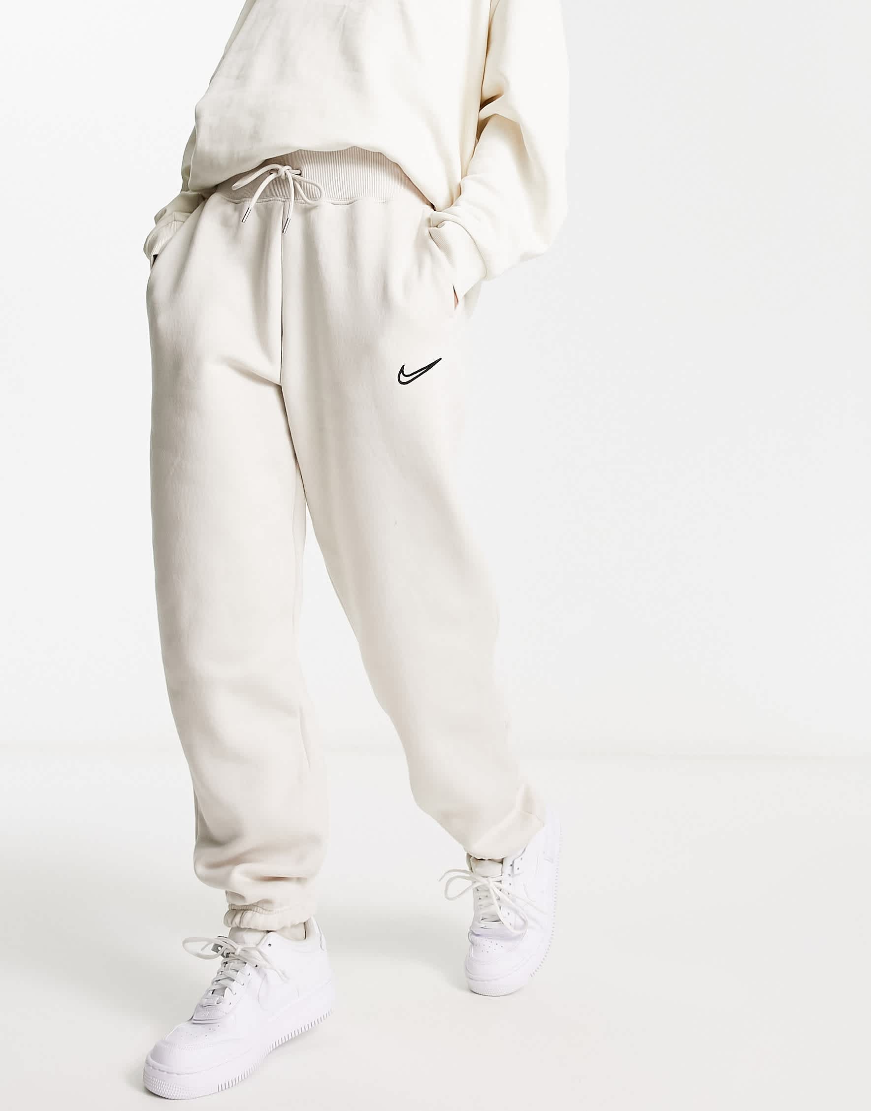 Nike Midi Swoosh phoenix fleece joggers in light orewood brown