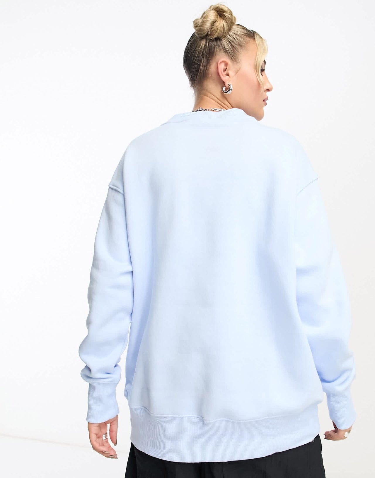 Nike Midi Swoosh phoenix fleece sweatshirt in celestine blue