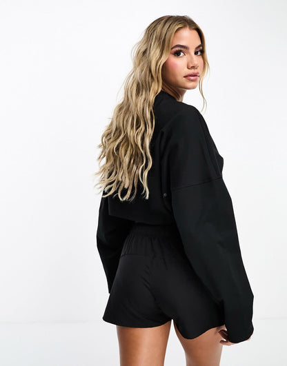 adidas Training Yoga cropped sweatshirt in black