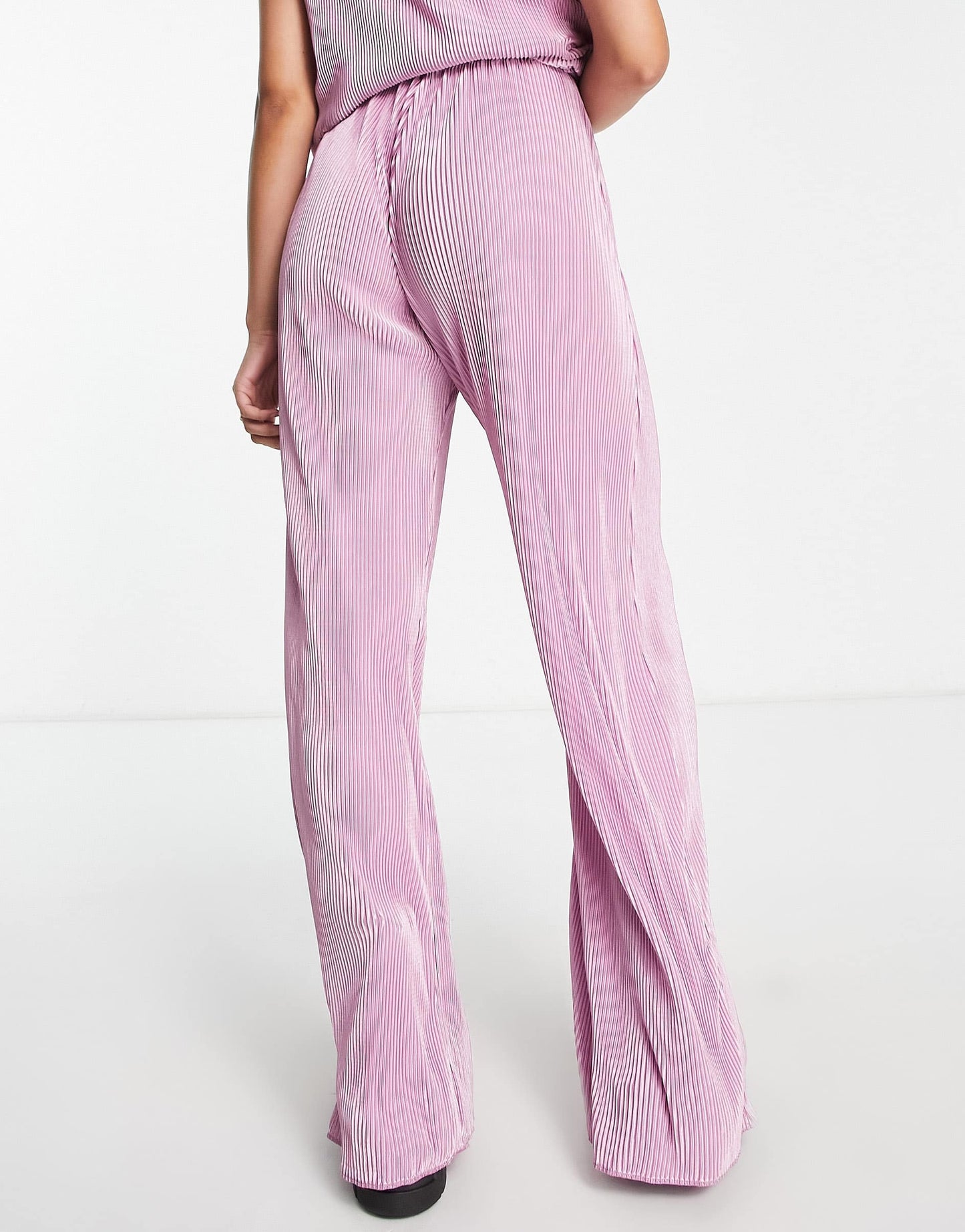 NaaNaa Tall plisse trouser co-ord in lilac
