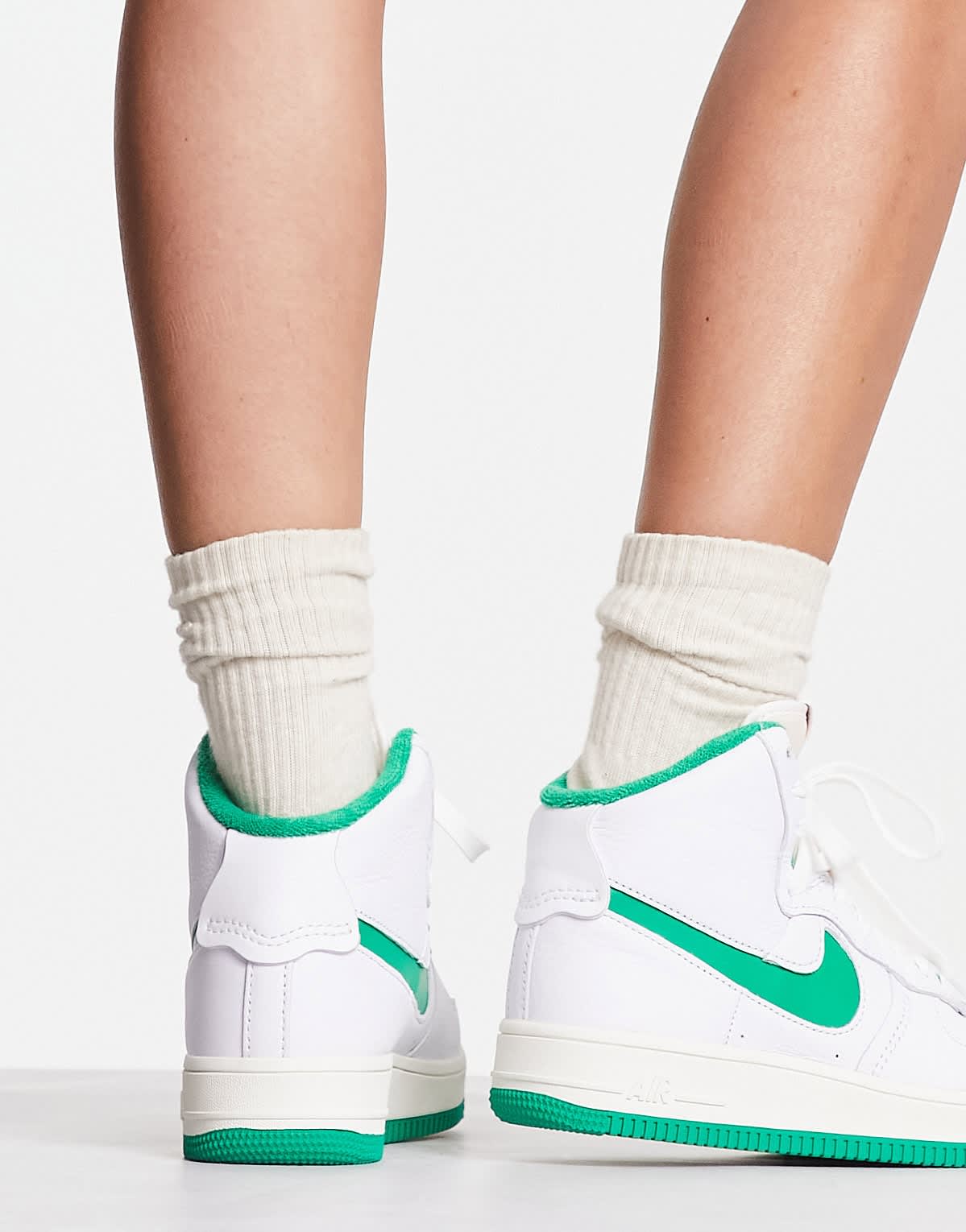Nike Air Force 1 Sculpt trainers in white/green - WHITE