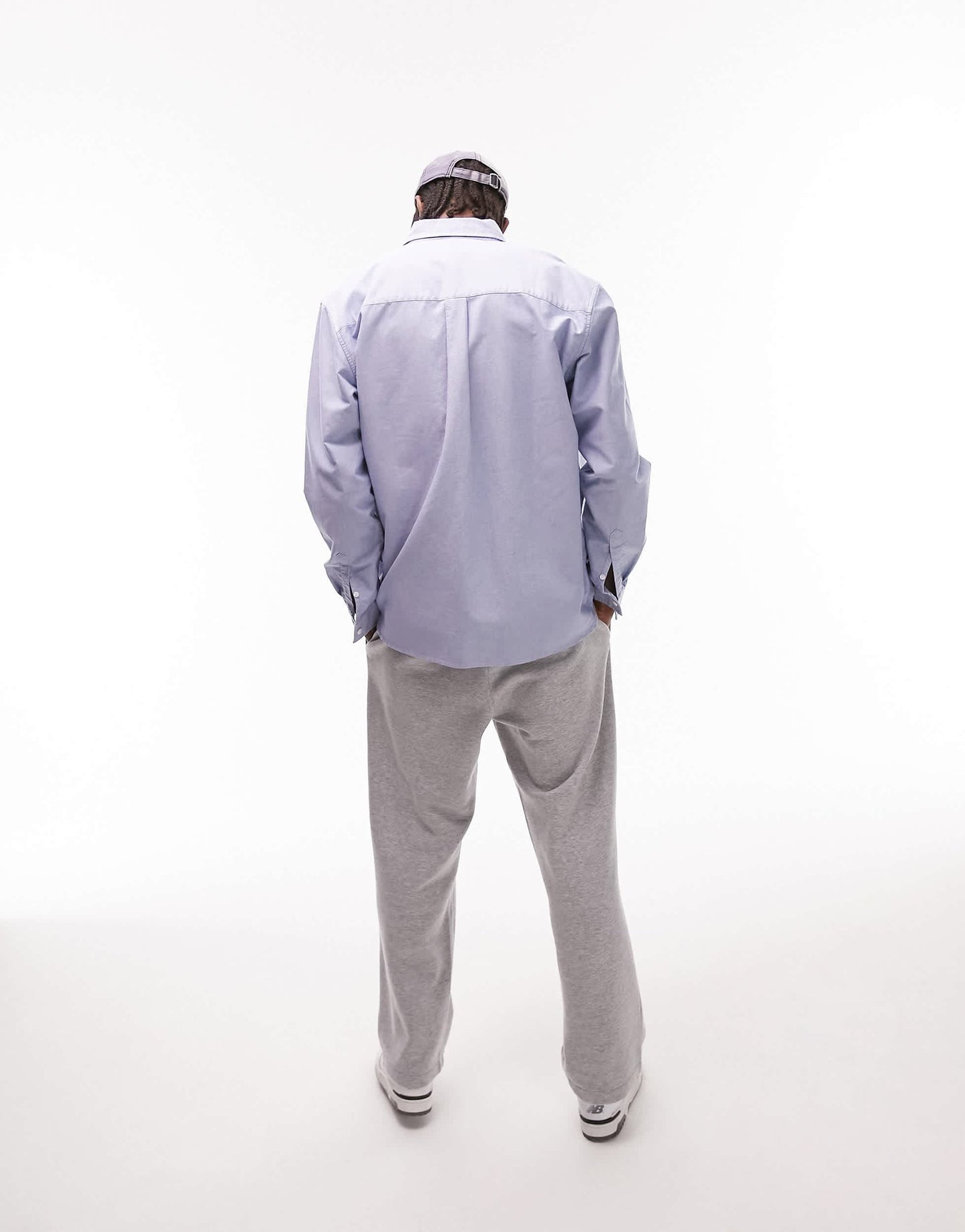 Topman long sleeve relaxed fit oxford shirt in blue