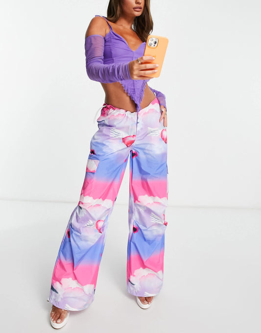 Elsie & Fred parachute pants in heart print