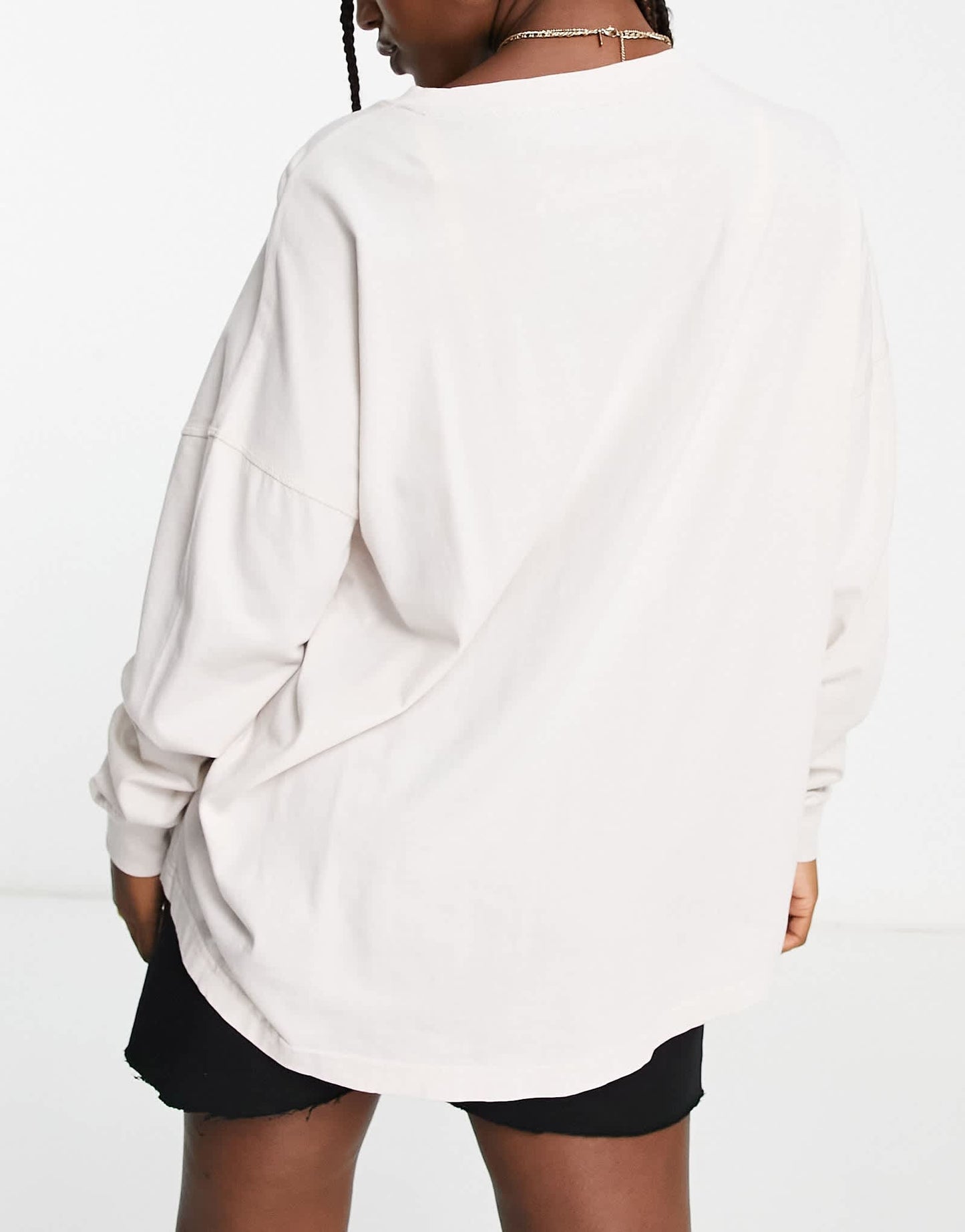 Volcom Iconic oversized long sleeve top in cream