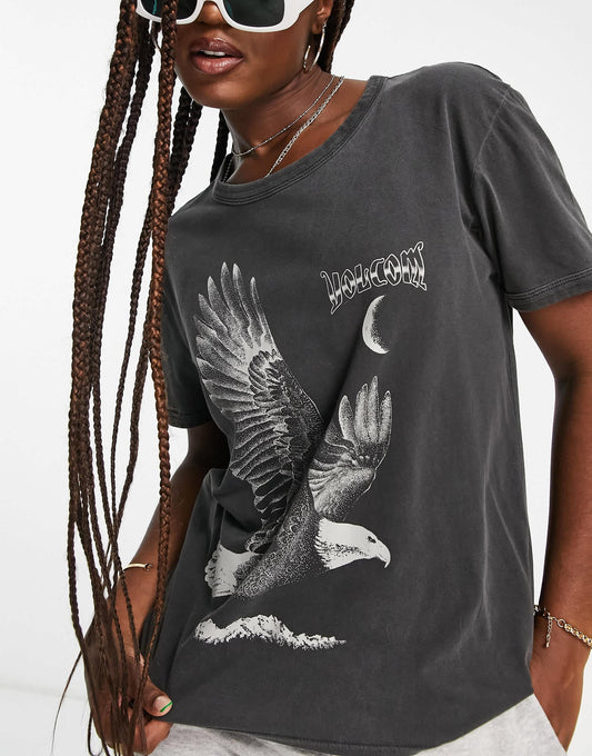 Volcom oversized t shirt in black