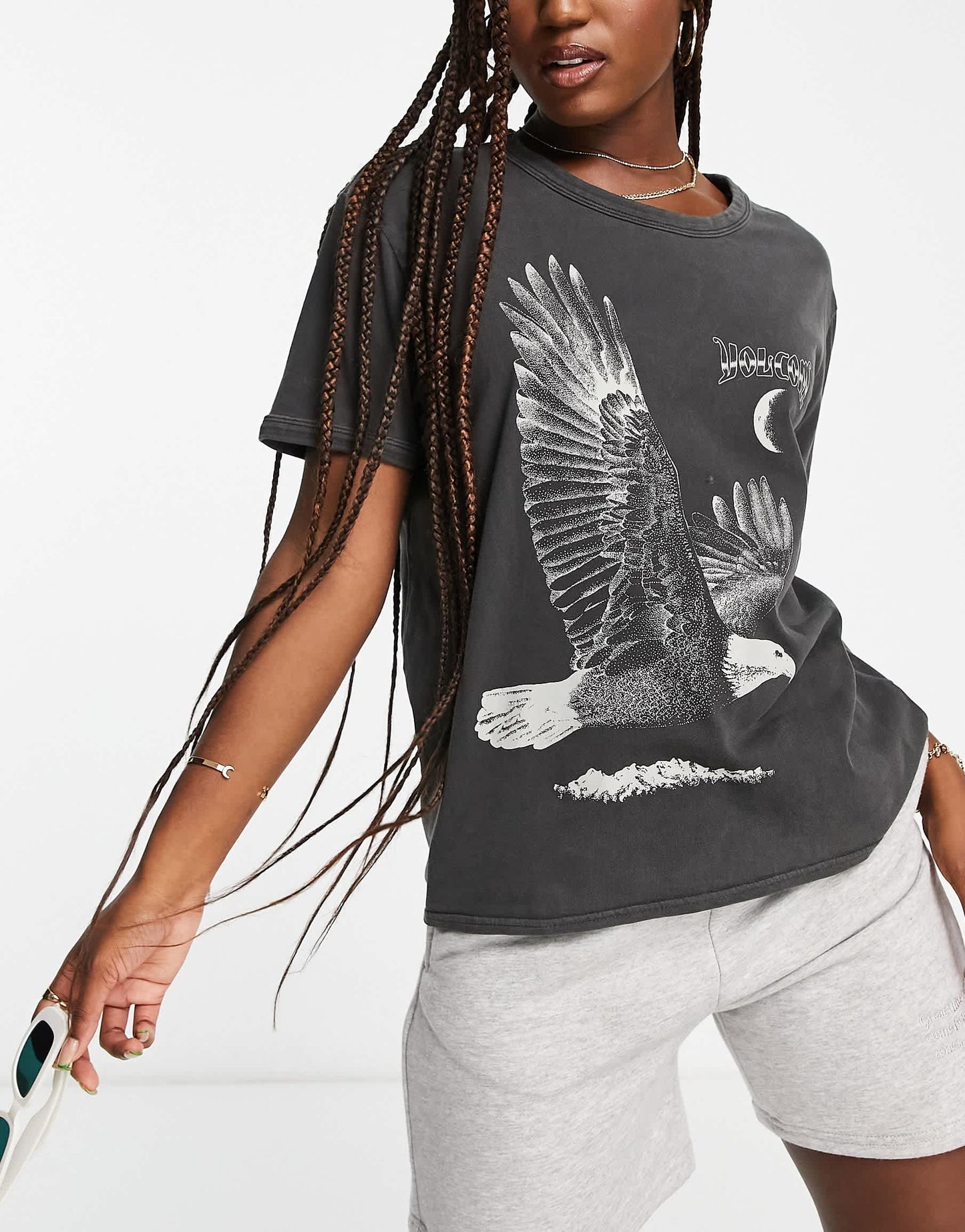 Volcom oversized t shirt in black