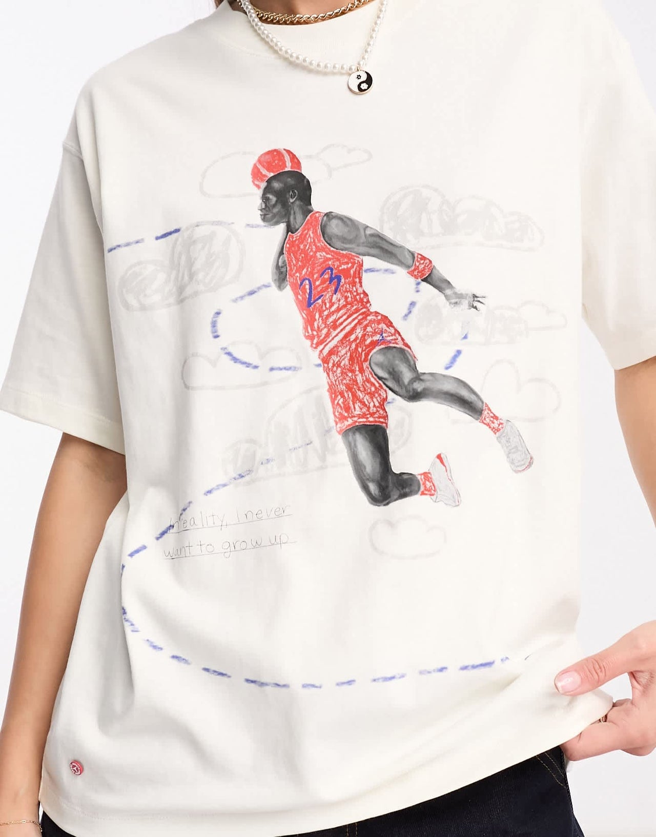 Jordan Parker Duncan graphic t-shirt in sail white