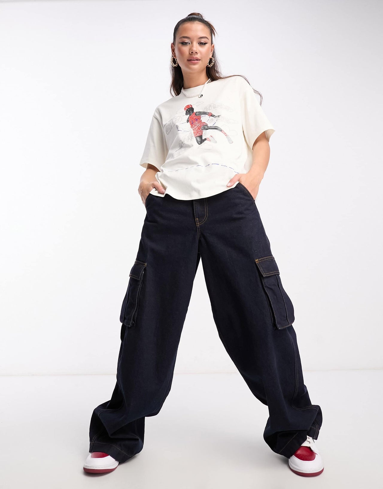 Jordan Parker Duncan graphic t-shirt in sail white