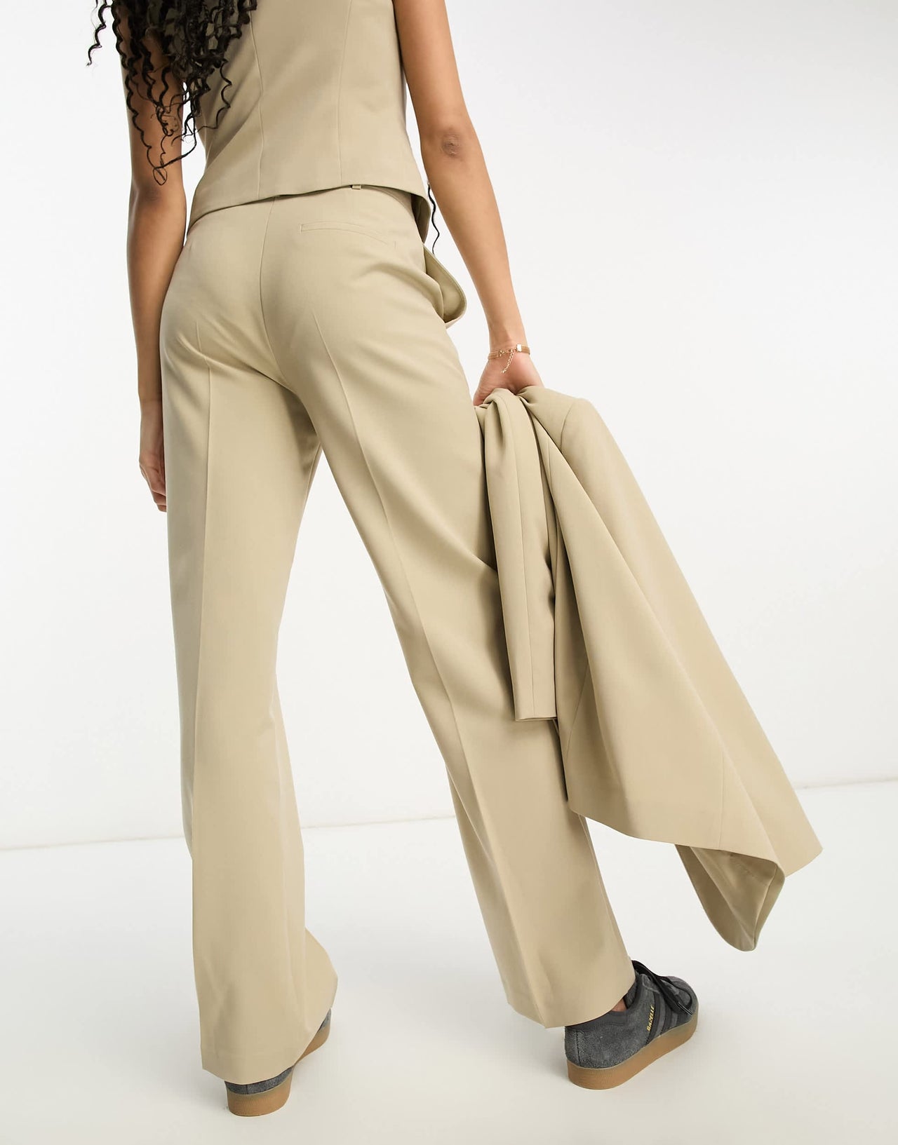 ASOS DESIGN Mix & Match slim straight suit trouser in neutral