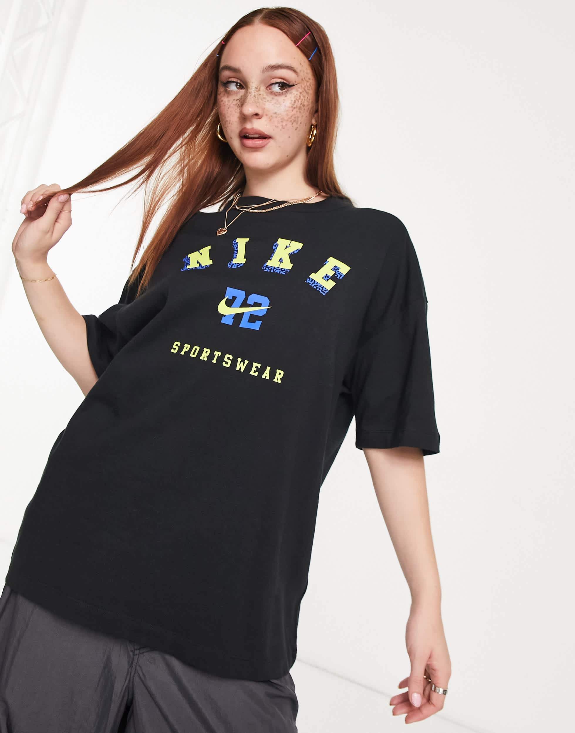 Nike Sportswear varsity logo t-shirt in black