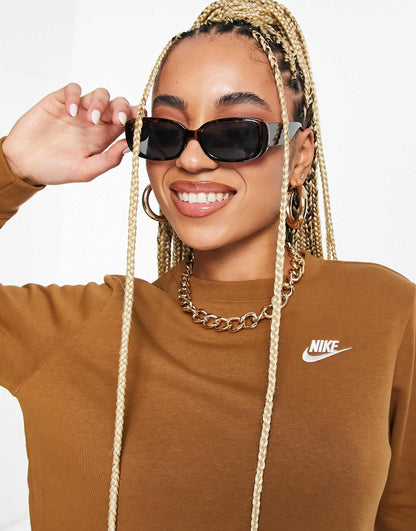 Nike Club fleece sweatshirt in ale brown