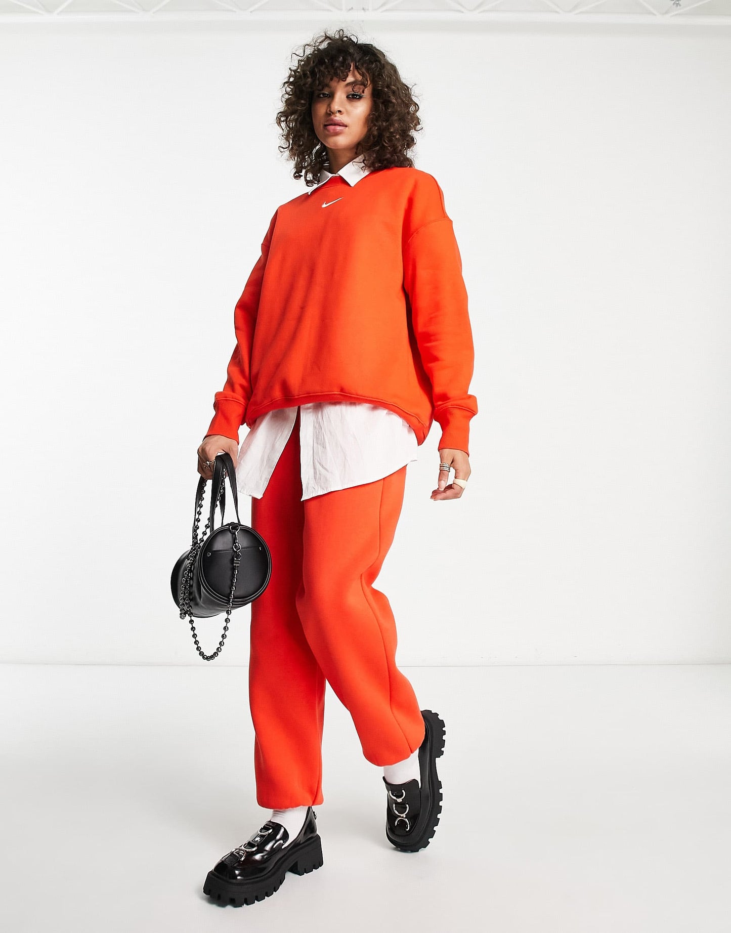 Nike Phoenix Fleece oversized sweatshirt in red