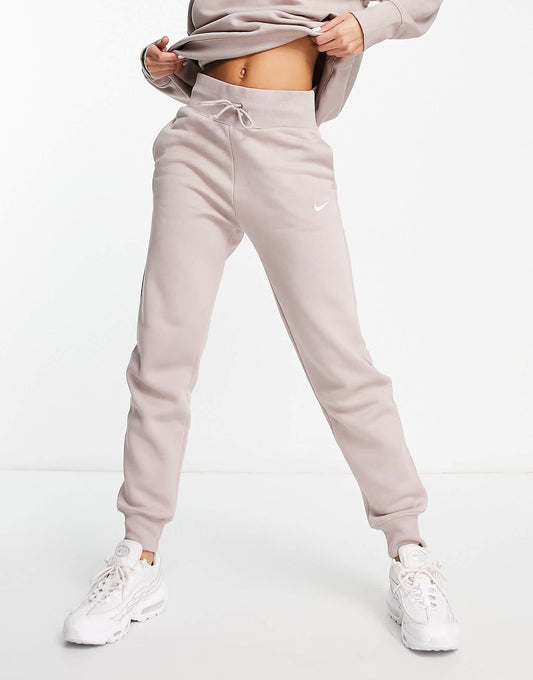 Nike Mini Swoosh standard joggers in taupe