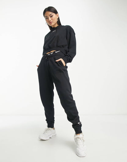 Nike Air crop fleece hoodie in black