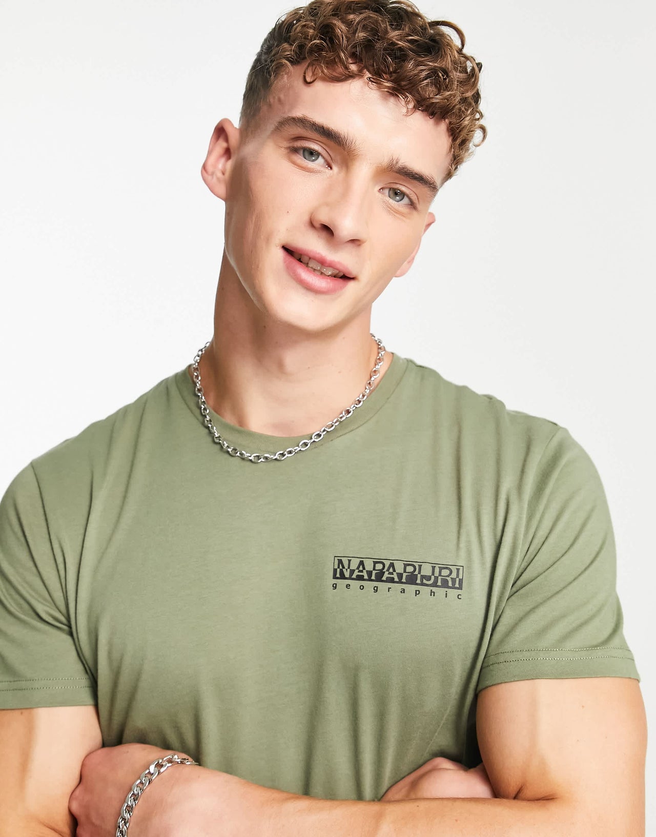Napapijri s-edo back print t-shirt in green Exclusive to ASOS