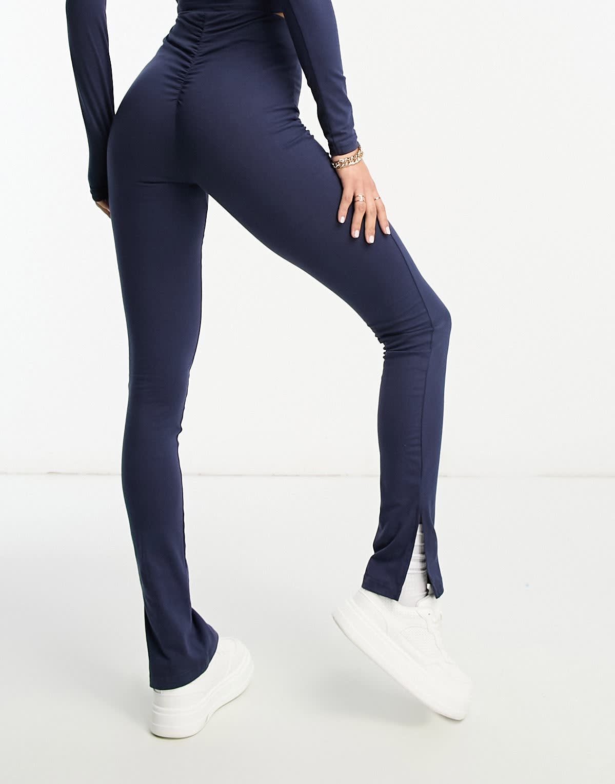 Il Sarto split hem flare trousers co-ord in navy