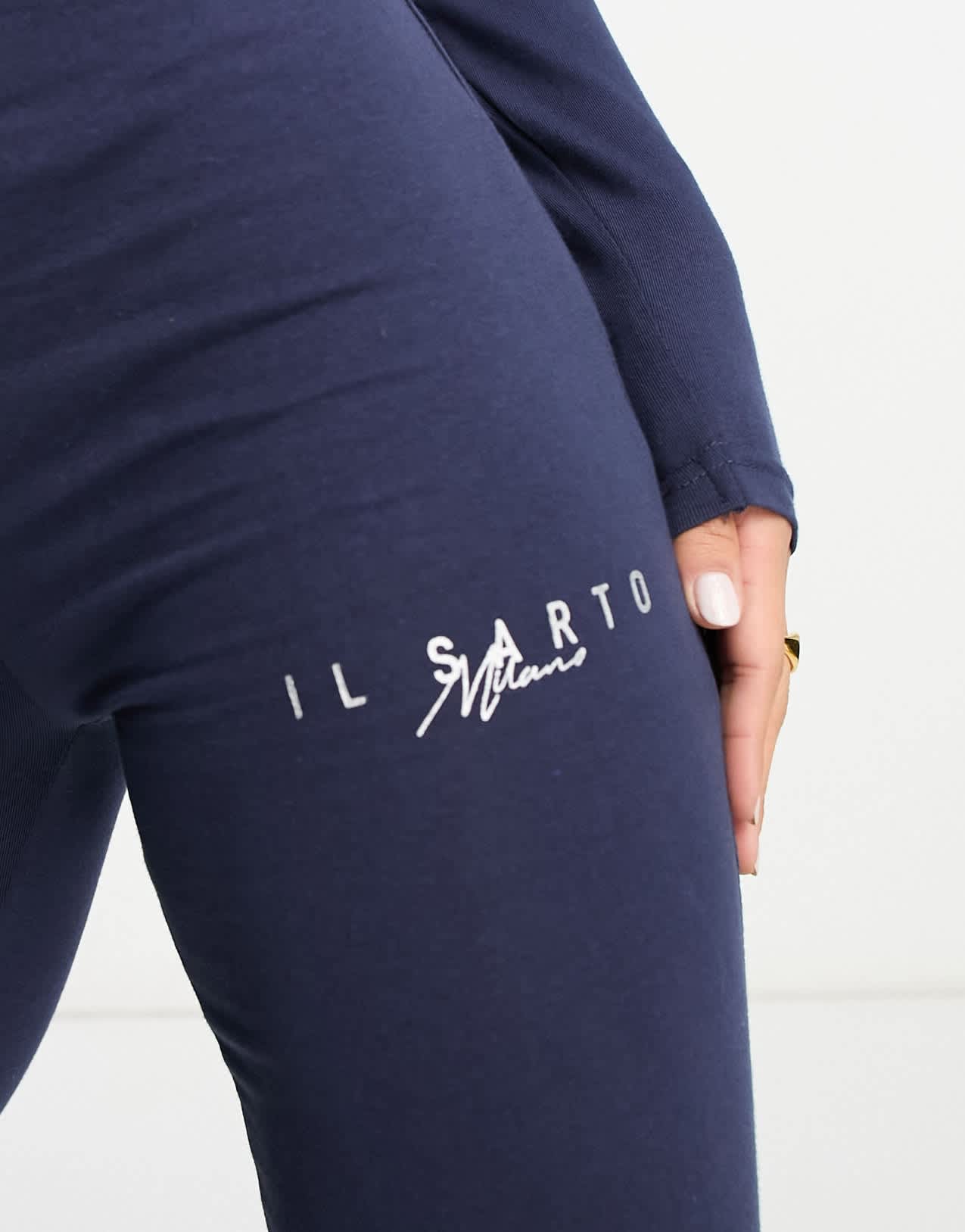Il Sarto split hem flare trousers co-ord in navy