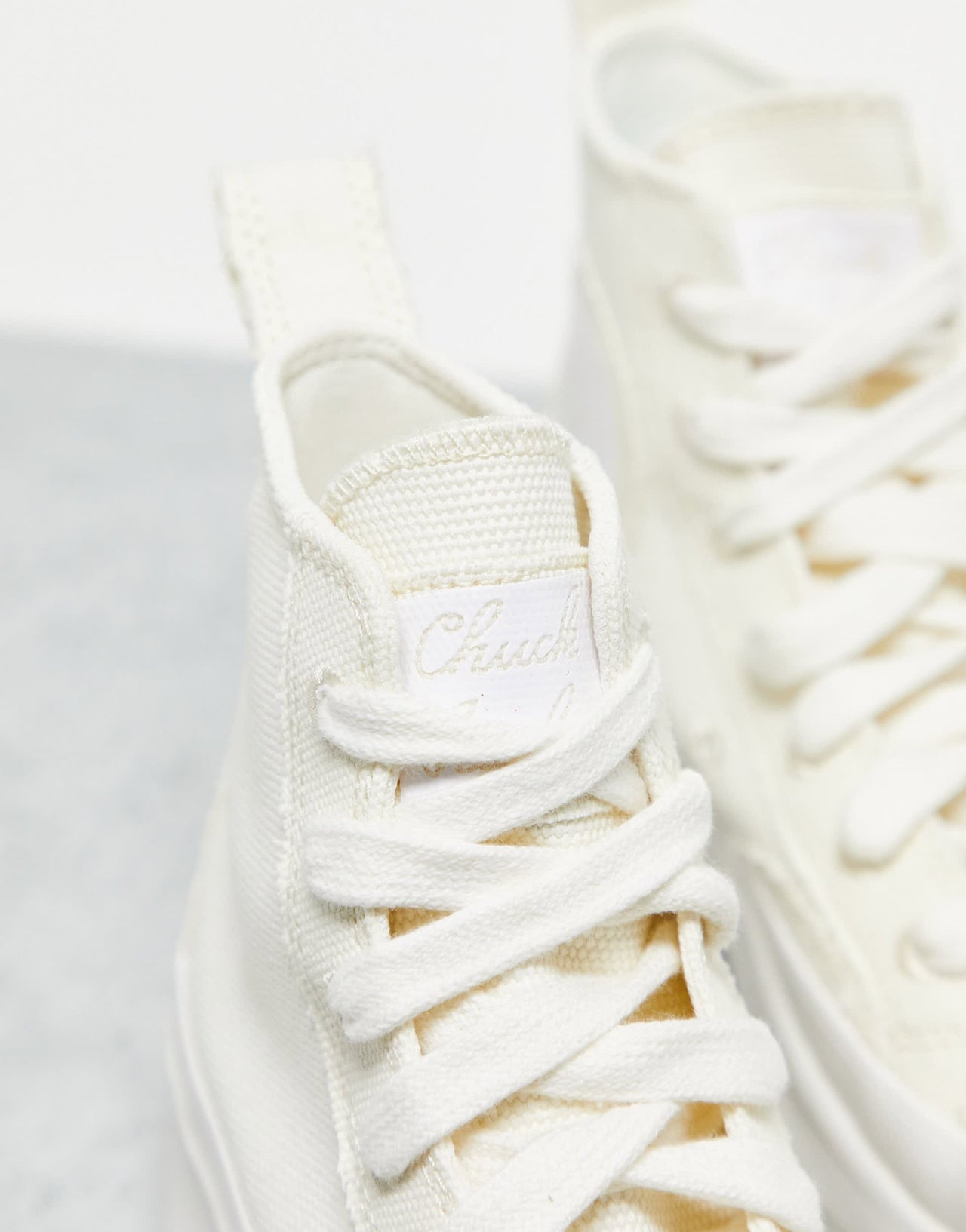 Converse Run Star Hike Hi raw edge trainers in off white