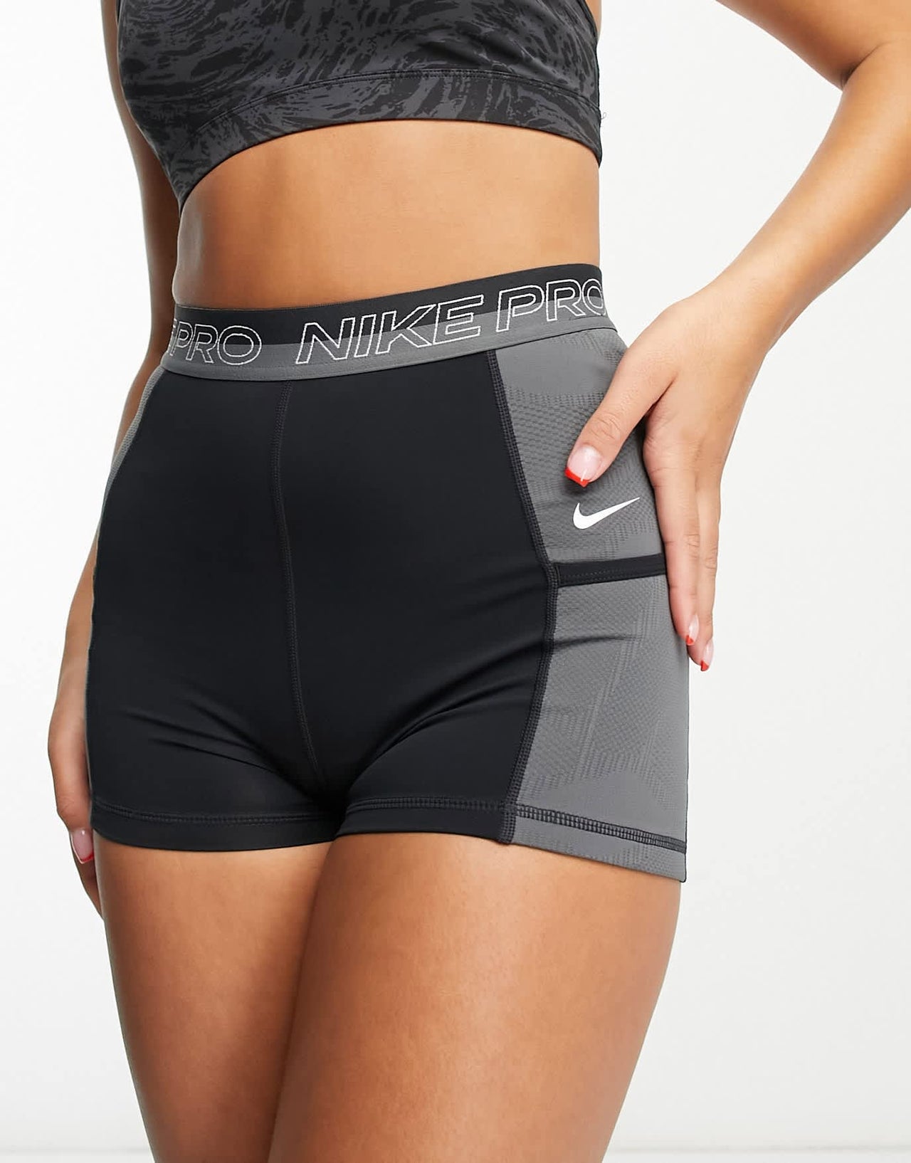 Nike Pro Femme Training Dri-FIT half 3 inch booty shorts in black
