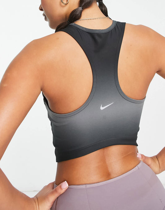 Nike Running Swoosh gradient cropped tank in black