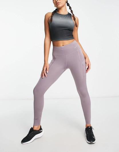 Nike Running Swoosh gradient cropped tank in black