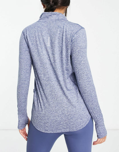 Nike Running Element 1/4 zip long sleeve top in blue