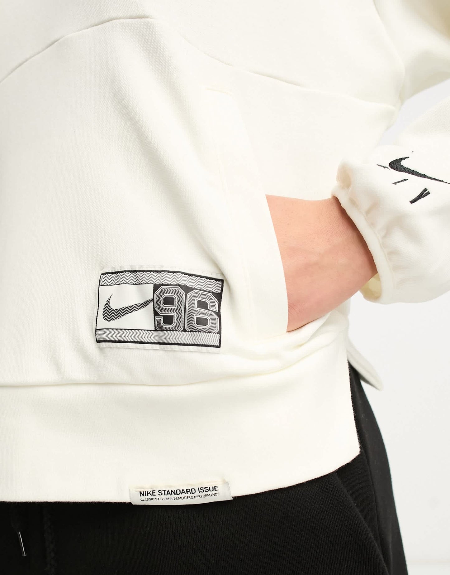 Nike Basketball Swoosh 1/4 zip sweatshirt with back print in white