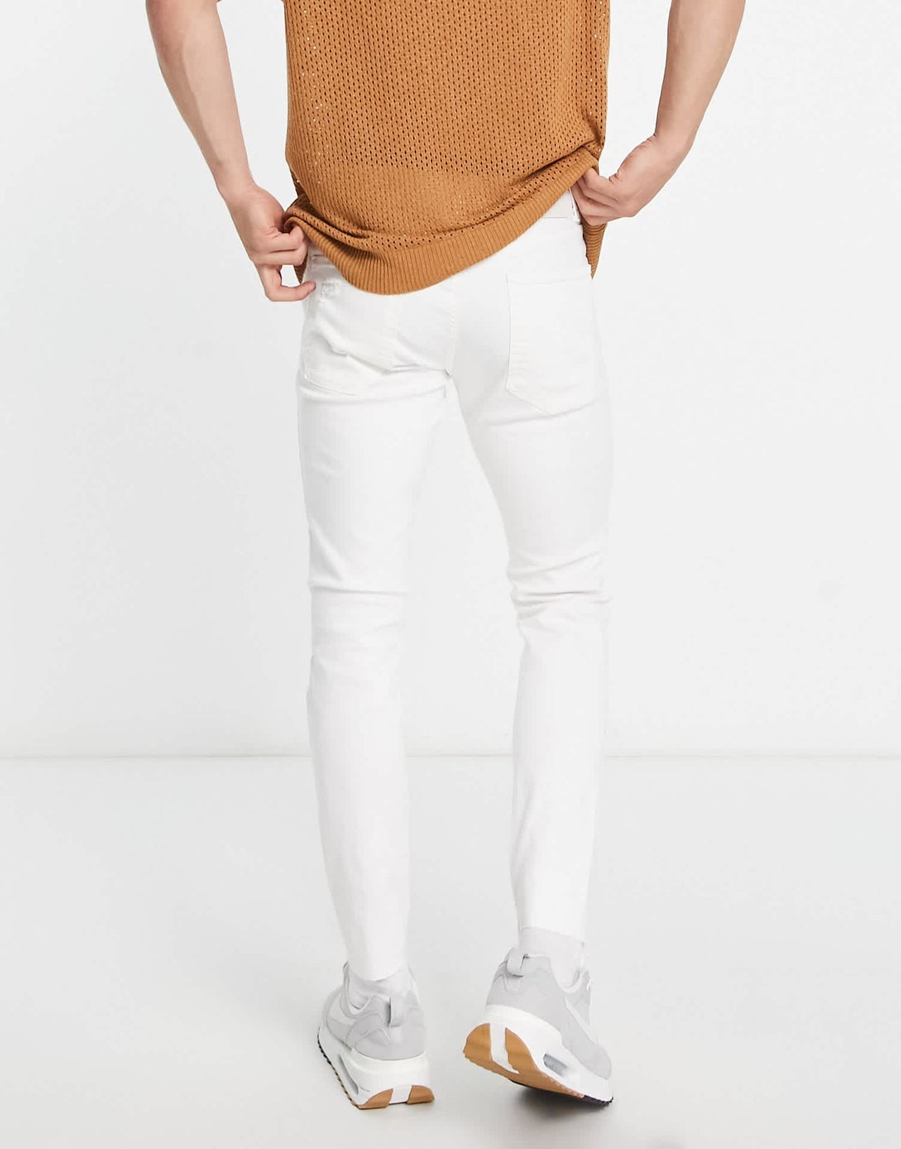 Pull&Bear skinny fit premium jeans in ecru