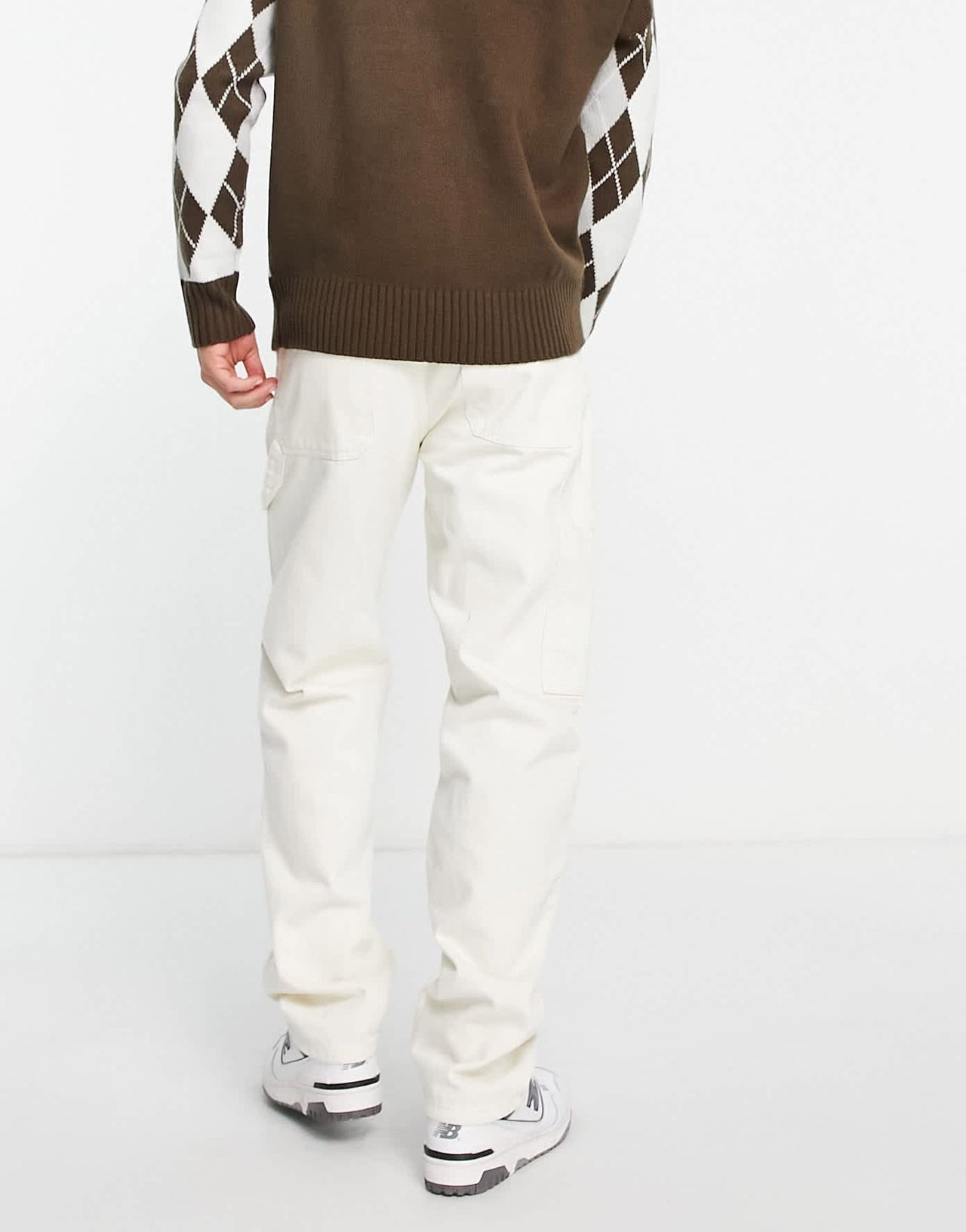 Bershka carpenter jeans in ecru