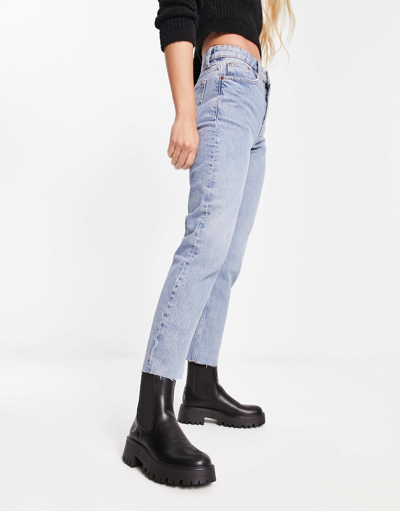 Pull&Bear chunky Chelsea boot in black