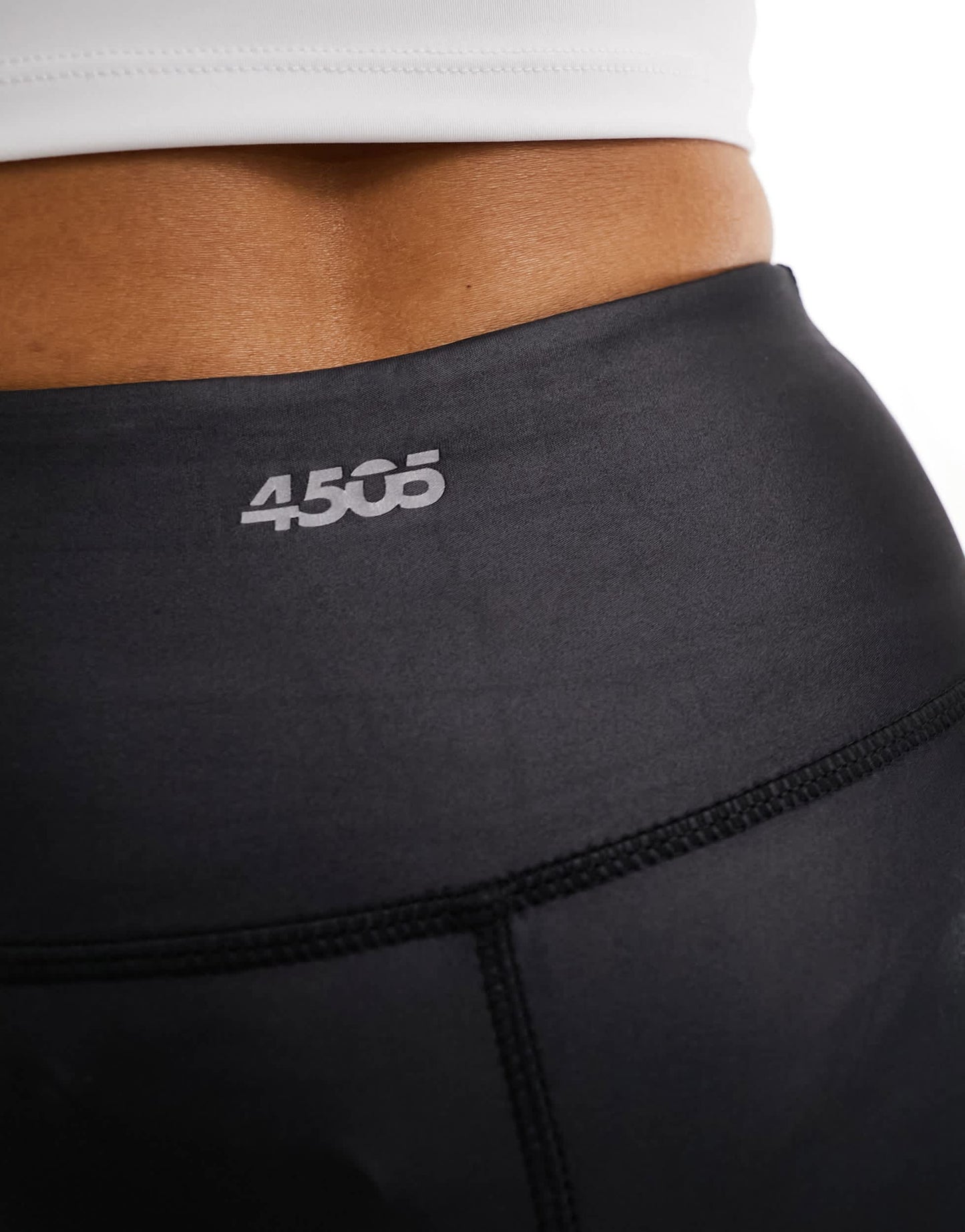 4505 Petite mesh wet look legging