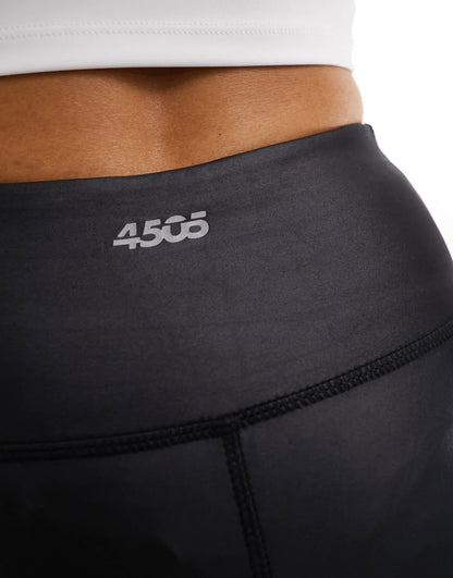 4505 Petite mesh wet look legging